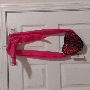 Betsey Johnson Animal Print Heart Crossbody